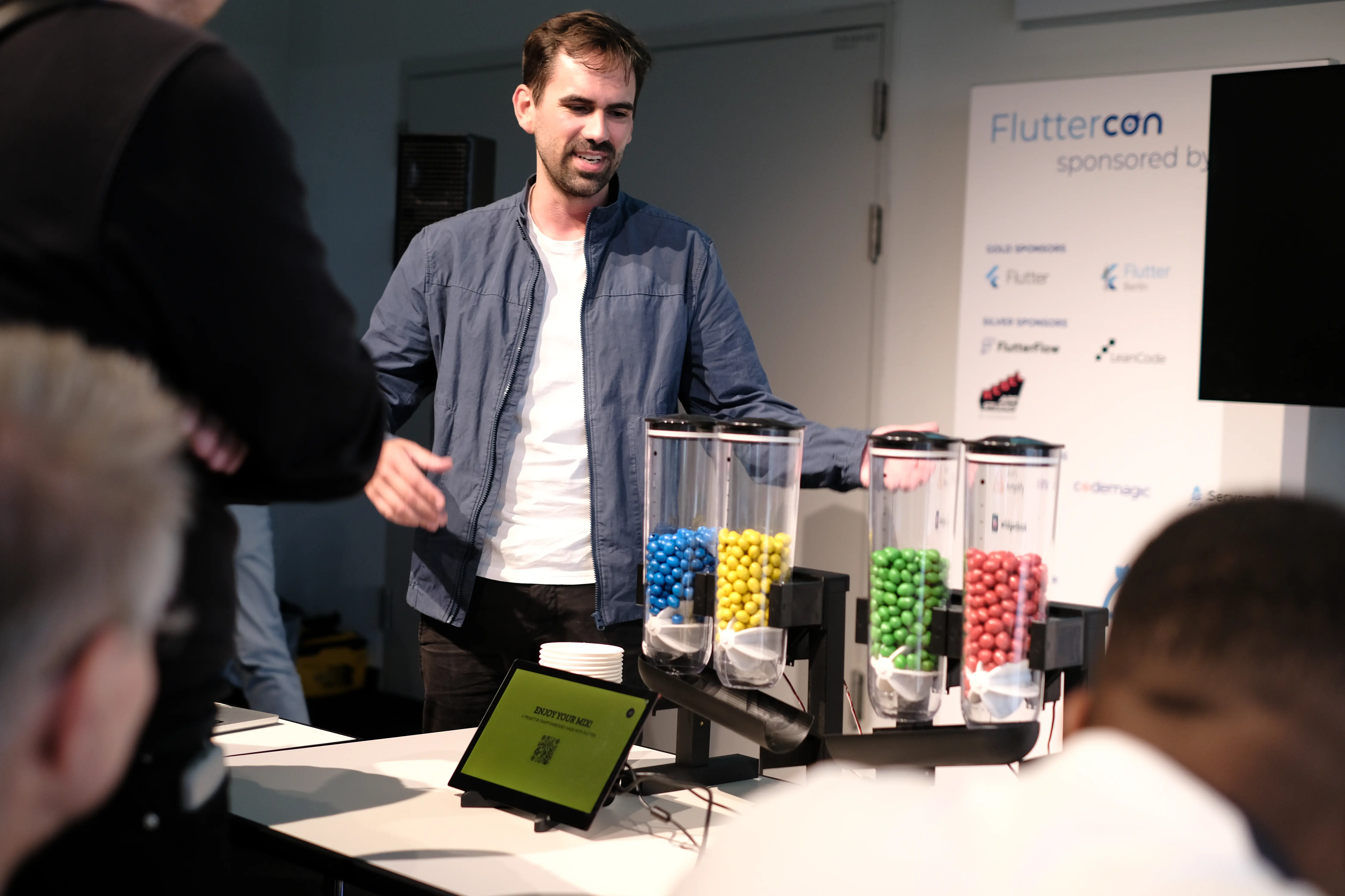 A person presenting a conference talk